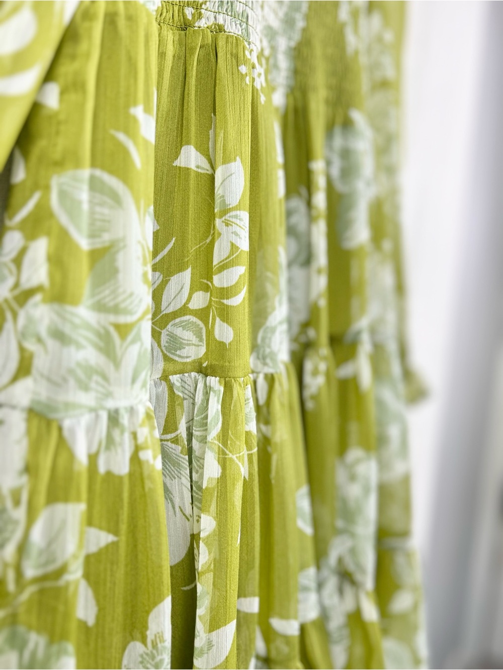 Patrons of Peace Green Floral Smocked Mini Dress Size Small - Picture 6 of 9